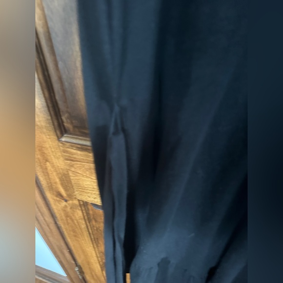 LOFT Black Long Sleeve Button-Front Tie-Waist Shirt Dress - Picture 6 of 7